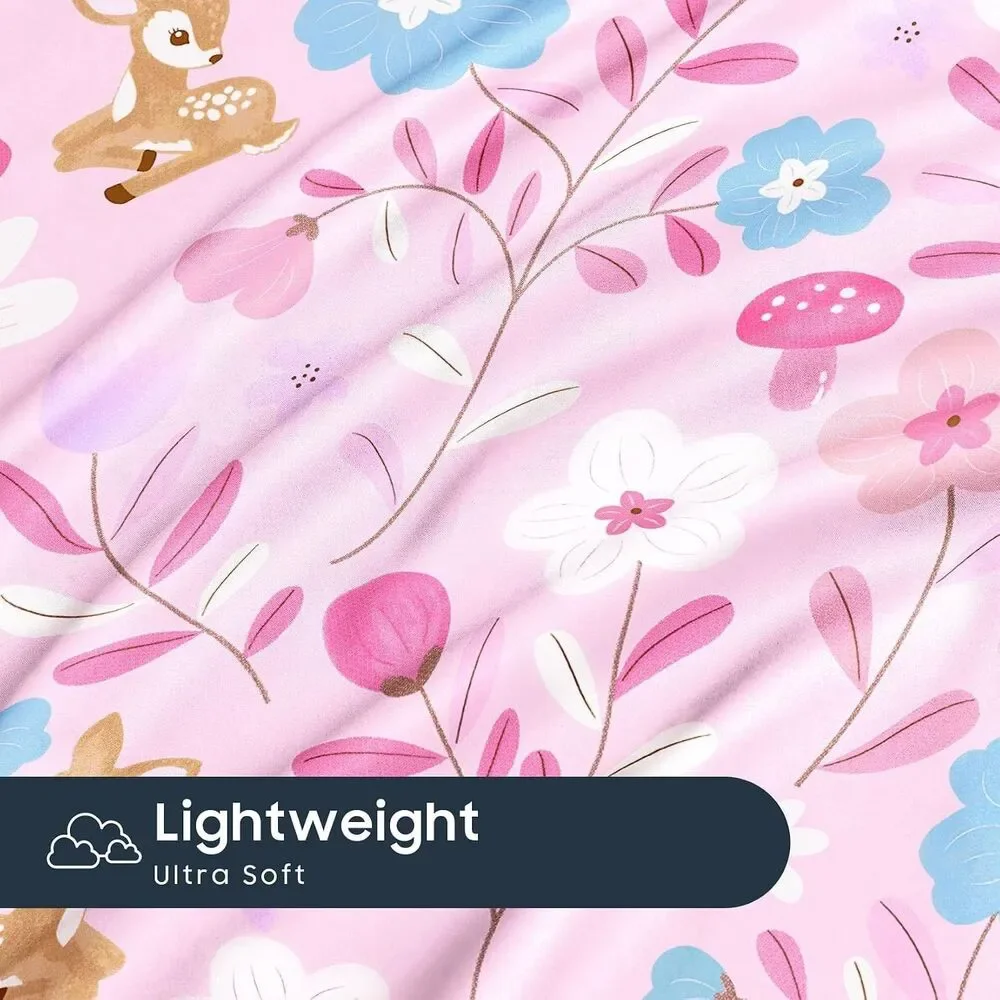 Wake In Cloud Botanical Floral Pillow Shams Set 2 Pink Standard Pillowcases